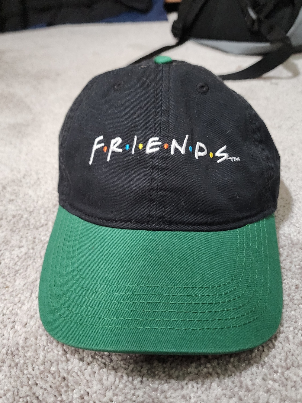 FRIENDS Two-Tone Baseball Cap in Black and Green
